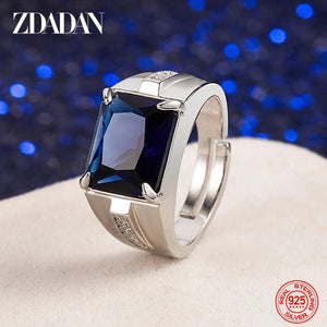 925 Silver Emerald Finger Rings Men Women Wedding Jewelry