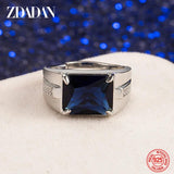925 Silver Emerald Finger Rings Men Women Wedding Jewelry