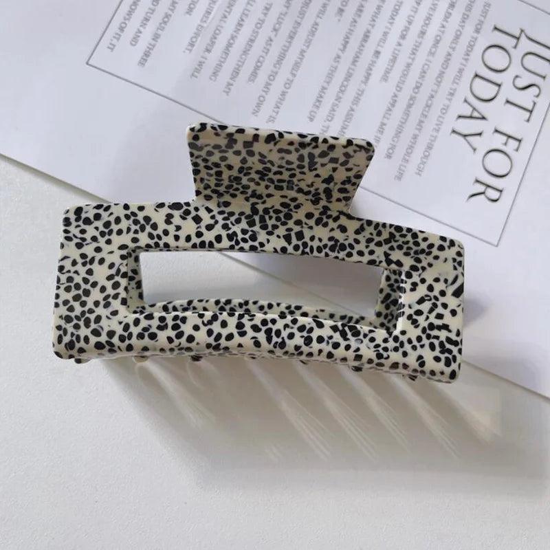 Geometric Hair Clip Hollow Square Tortoiseshell Leopard Hair Claw