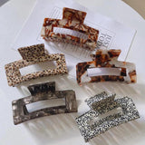 Geometric Hair Clip Hollow Square Tortoiseshell Leopard Hair Claw