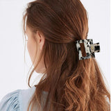 Geometric Hair Clip Hollow Square Tortoiseshell Leopard Hair Claw