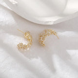 Natural Shell Flower Stud Earrings for Women Geometric Small Earrings