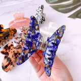 Leopard Print Hair Claws Crab Shape Styling Clips for Women Girls