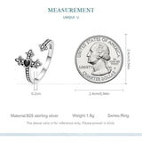 Vintage Faith Cross Ring 925 Silver Zircon Pattern Open Ring for Women