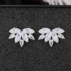 Pear CZ Crystal Lady Earrings Wedding Party Jewelry