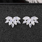 Pear CZ Crystal Lady Earrings Wedding Party Jewelry