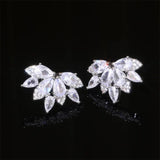 Pear CZ Crystal Lady Earrings Wedding Party Jewelry