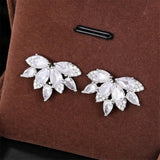 Pear CZ Crystal Lady Earrings Wedding Party Jewelry