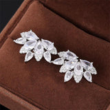 Pear CZ Crystal Lady Earrings Wedding Party Jewelry