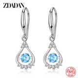 925 Silver Water Drop Dangle Earrings Women Jewelry