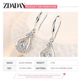 925 Silver Water Drop Dangle Earrings Women Jewelry