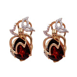 Purple Geometric Water Drop Ruby Earrings 14K Rose Plated Butterfly Jewelry