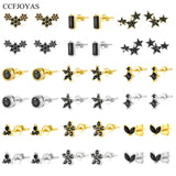 925 Silver Zircon Stud Earrings Variety Designs Women Piercing Jewelry