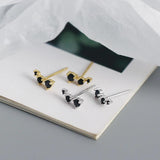 925 Silver Zircon Stud Earrings Variety Designs Women Piercing Jewelry