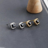 925 Silver Zircon Stud Earrings Variety Designs Women Piercing Jewelry