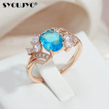Natural Zircon Rings Peach Heart Cutting 585 Rose Golden Wedding Jewelry