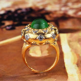 Foydjew Italian Vintage Jewelry Emerald Green Stone Rings