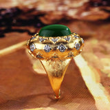 Foydjew Italian Vintage Jewelry Emerald Green Stone Rings