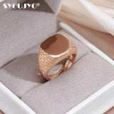 Men's Rose Ring Square Relief Fine Jewelry Gift