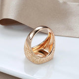 Men's Rose Ring Square Relief Fine Jewelry Gift
