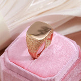 Men's Rose Ring Square Relief Fine Jewelry Gift