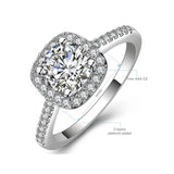 CC Square Stone Engagement Ring Bridal Wedding CC627