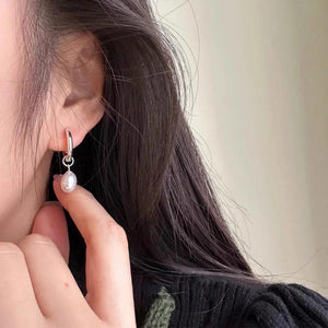 925 Silver Pearl Earrings for Women - Simple Office Jewelry Gift
