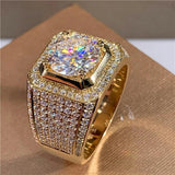 Vintage Zircon Round Stone Wedding Ring Crystal Engagement Rings