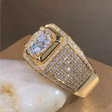 Vintage Zircon Round Stone Wedding Ring Crystal Engagement Rings