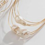 Pearl Big Hoop Earrings Layered Circle Jewelry