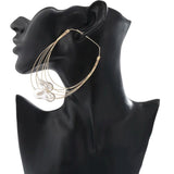 Pearl Big Hoop Earrings Layered Circle Jewelry