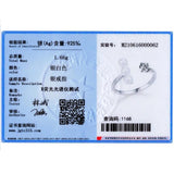 925 Silver Round Pearl Opening Rings For Women