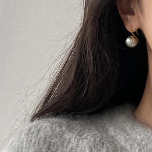 Grey Pearl High Heels Earrings Party Accessories