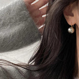 Grey Pearl High Heels Earrings Party Accessories