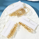 Boho Pearl Metal Hoop Earrings Gold-Color Jewelry