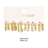 24 Pairs Gold Pearl Hoop Earrings Set Dangle Vintage Circle Geometric Twist