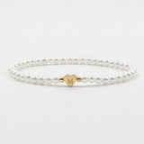 A-Z Heart Initial Letter Bracelet Women Pearl Bead Jewelry Gift