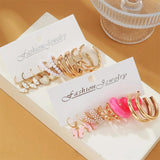 Vintage Heart Butterfly Earrings Set Jewelry