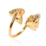 Irregular Druzy Stone Open Ring Crystal Cluster Finger Jewelry Gold