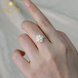 925 Silver Pearl Ring for Women Girl Jewelry