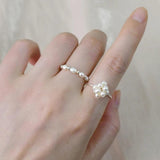 925 Silver Pearl Ring for Women Girl Jewelry