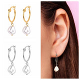 Baroque Pearl Earrings Sterling Silver Zircon Piercing Jewelry