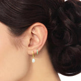 Baroque Pearl Earrings Sterling Silver Zircon Piercing Jewelry