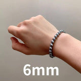 Shell Pearl Bracelet Elastic Women's Bracelets in Light Gray