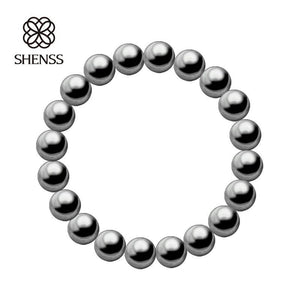 Shell Pearl Bracelet Elastic Women's Bracelets in Light Gray