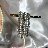 Shell Pearl Bracelet Elastic Women's Bracelets in Light Gray