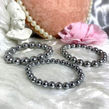 Shell Pearl Bracelet Elastic Women's Bracelets in Light Gray