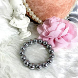 Shell Pearl Bracelet Elastic Women's Bracelets in Light Gray