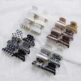 6PCS Acrylic Floral Crab Hair Claw Clip Leopard Barrette Clamp Set
