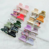6PCS Acrylic Floral Crab Hair Claw Clip Leopard Barrette Clamp Set